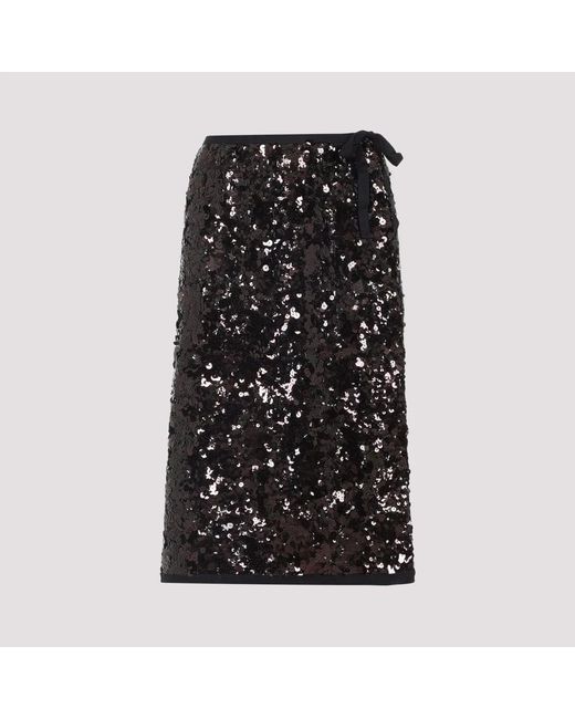 Prada Black Polyamide Midi Skirt