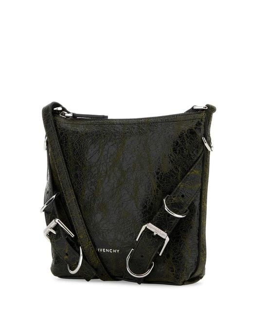 Givenchy Black Two-Tone Leather Voyou Crossbody Bag for men