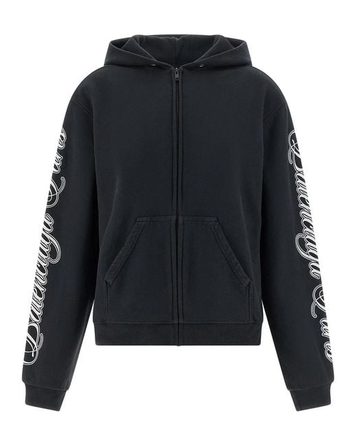 Balenciaga Blue 'Cursive' Hoodie