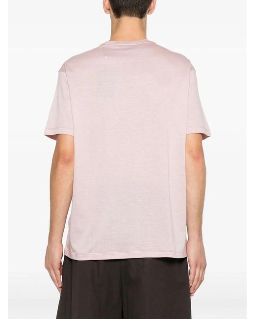 Paul & Shark Pink Paul & Shark Cotton Blend T-Shirt With Tone-On-Tone Logo Print for men