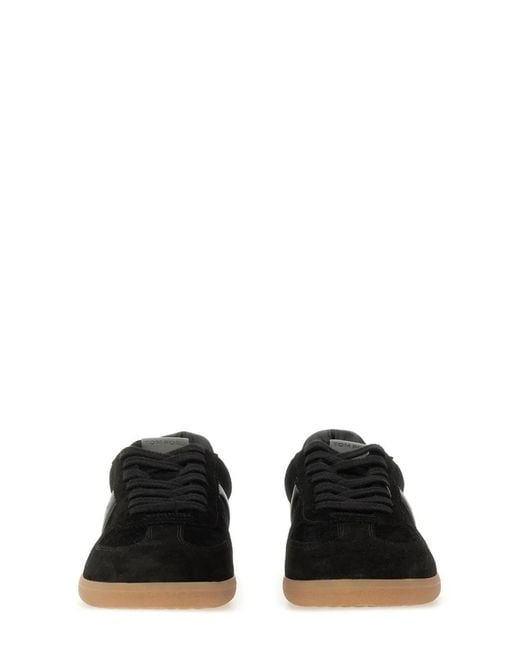 Tom Ford Black Leather Sneaker With Logo for men