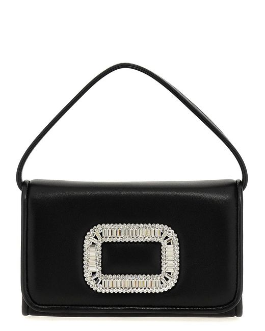 Roger Vivier Black Lamb Leather Handbag Bag