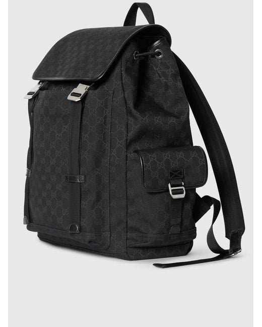 Gucci Black Gg Supreme Fabric Backpack for men