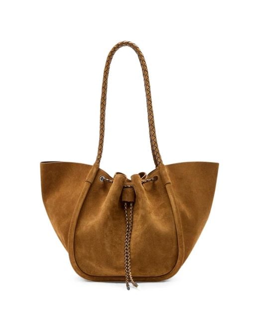 Proenza Schouler Brown Cow Leather Polyurethane Large Ruched Tote