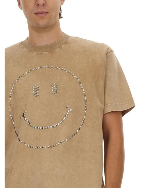 Moschino Couture Natural Smiley Heavy Cotton Tshirt for men