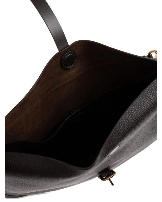 Etro Black Buckle-Fastening Extra-Large Leather Shoulder Bag