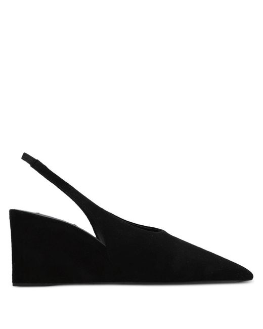 Alaïa Women's Black Suede Open-Back Wedge Shoe