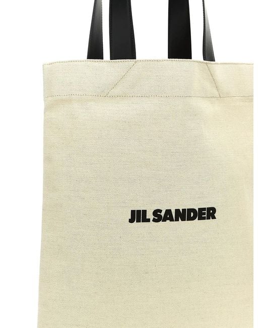 Jil Sander Natural 'Flat Shopper' Medium Shopping
