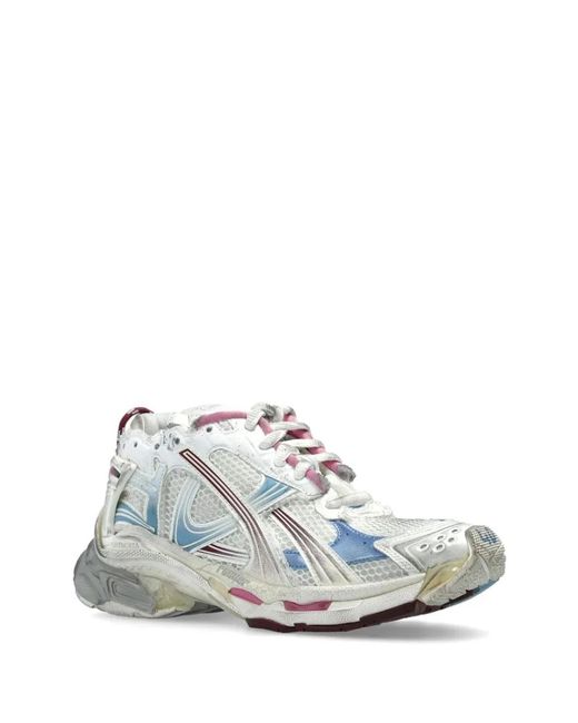 Balenciaga White Runner Gradient Low-Top Sneakers