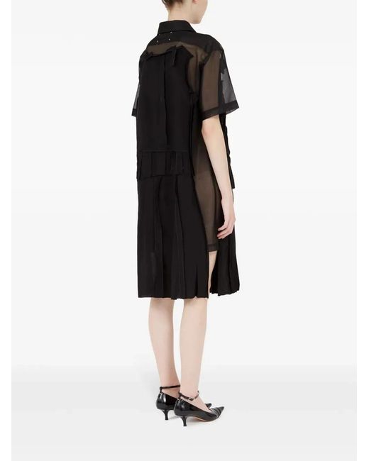 Maison Margiela Black Mesh Shirt Dress