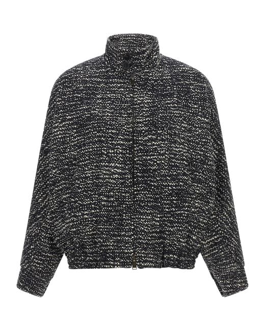 DARKPARK Gray 'Lee' Bouclé Wool Bomber Jacket