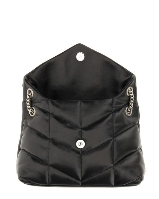 Saint Laurent Black Loulou Puffer Bag Small