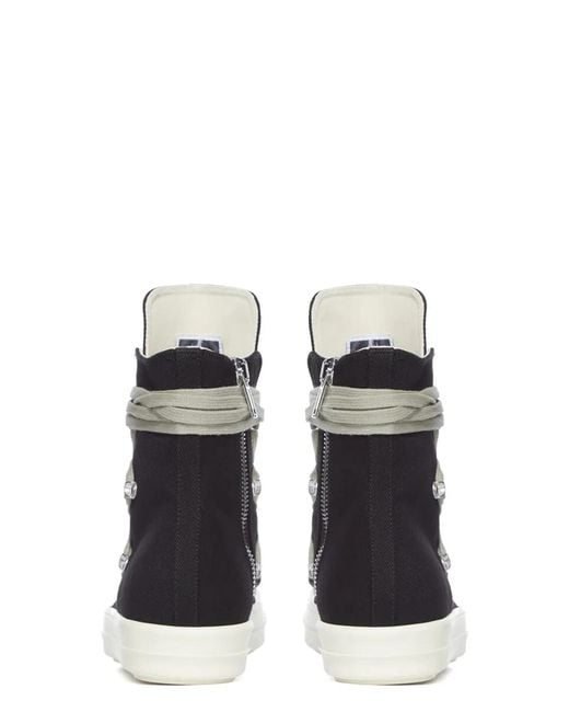Rick Owens Black Temple Megalace High Sneakers