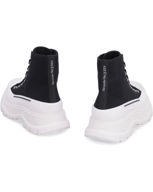 McQueen White Canvas Tread Slick Sneakers
