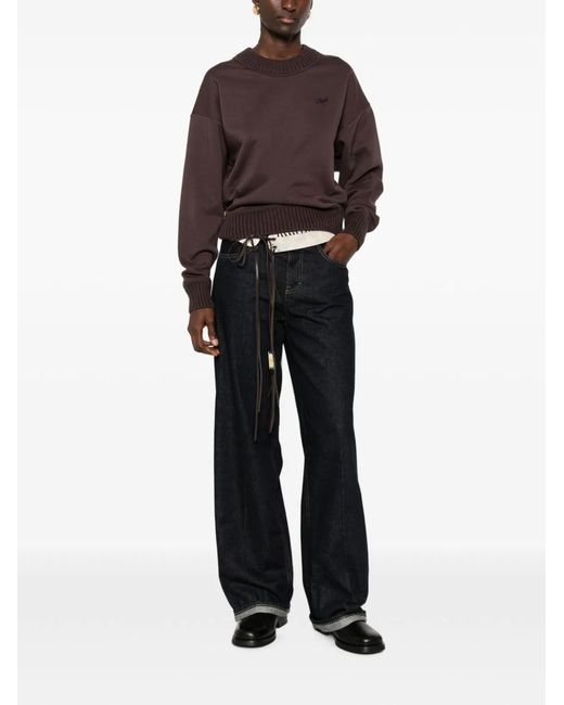 Closed Purple Cotton Crewneck Sweatshirt
