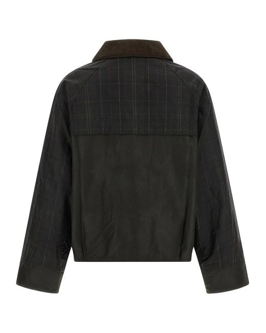 Barbour Black 'Tartan Spey' Jacket
