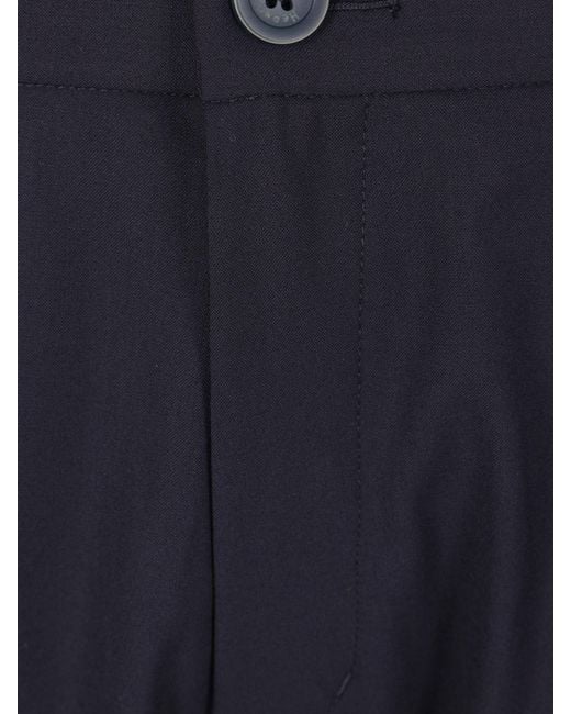 Herno Blue Polyester Wool Elastane Pants for men
