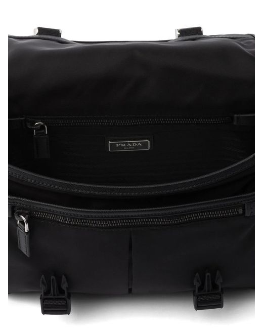 Prada Black Re-Nylon And Saffiano Leather Shoulder Bag for men