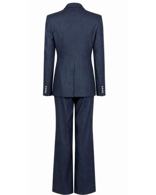 Tagliatore Blue Linen Silk Suit