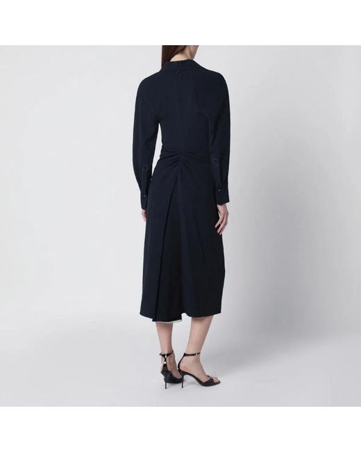 Victoria Beckham Blue Midi Shirt Dress