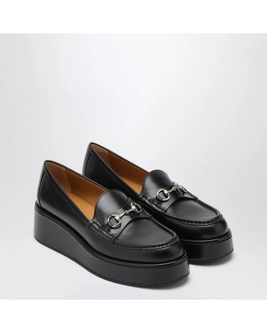 Gucci Black Loafer With Platform And Horsebitt