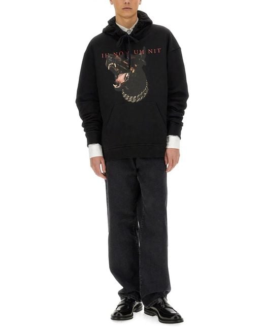 Ih Nom Uh Nit Black Dobermann Print Sweatshirt for men