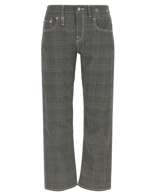 R13 Gray Checks Flat Front Pants