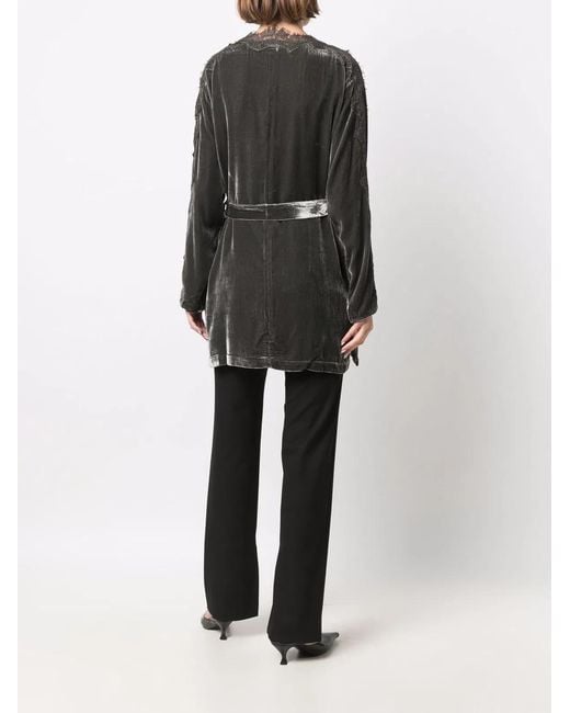 Gold Hawk Black Velvet Long Duster