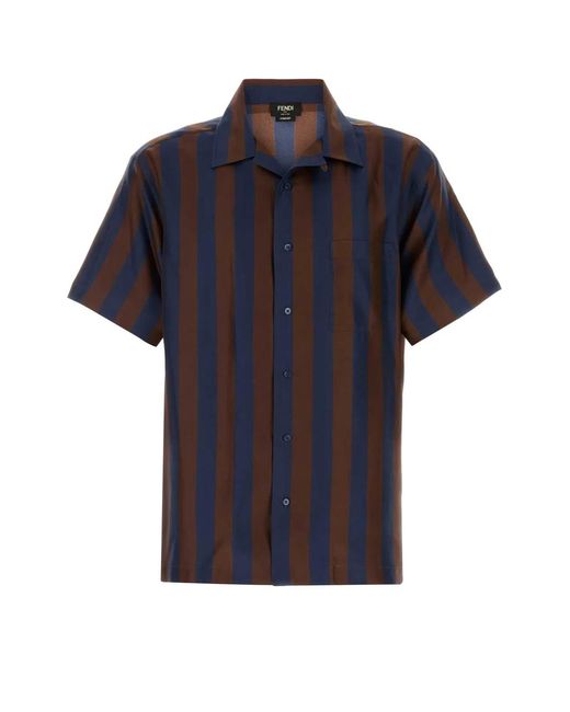 Fendi Black Printed Silk Shirt for men