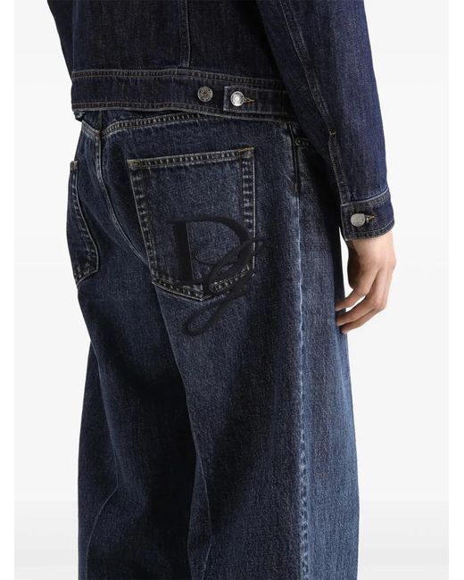 Dolce & Gabbana Blue Dolce & Gabbana Oversized Cotton Jeans for men