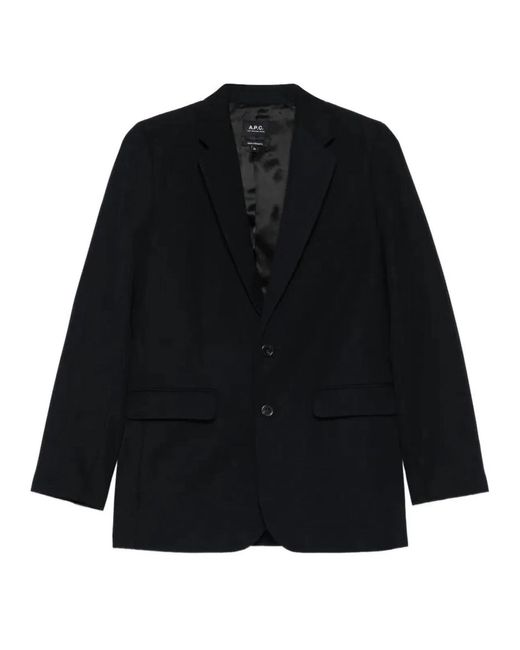A.P.C. Black Single-Breasted Wool Blend Blazer