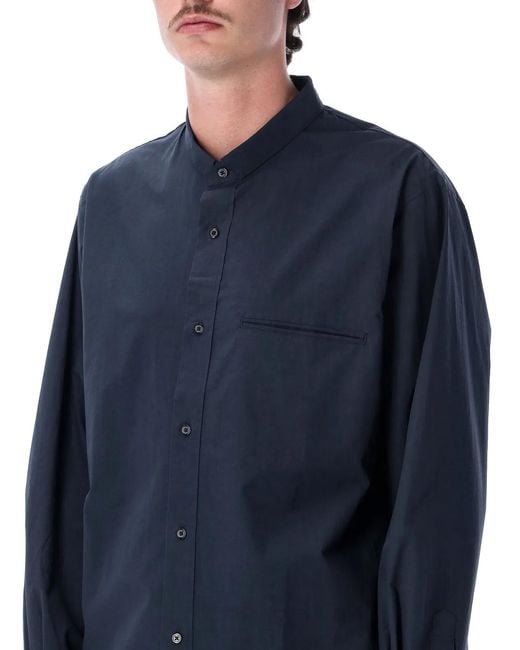 Still By Hand Blue Cotton Linen Shirt for men