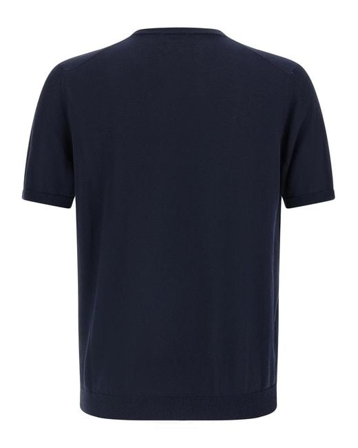 Roberto Collina Blue Cotton Sweater for men