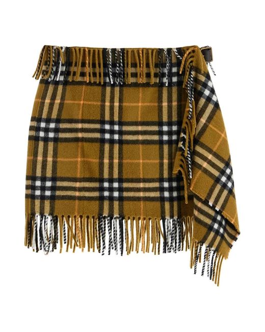 Burberry Metallic Embroidered Wool Blend Mini Skirt