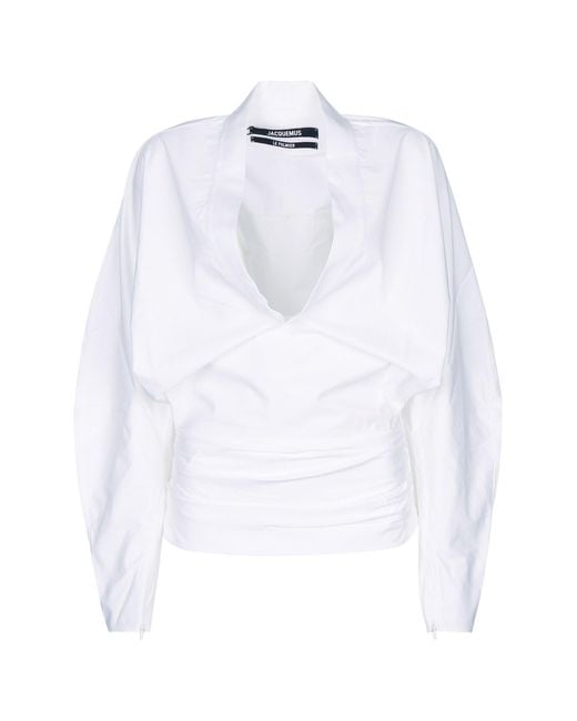 Jacquemus White La Blouse Colombe