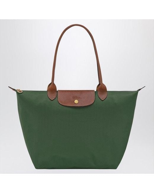 Longchamp Green Le Pliage Original L Bag