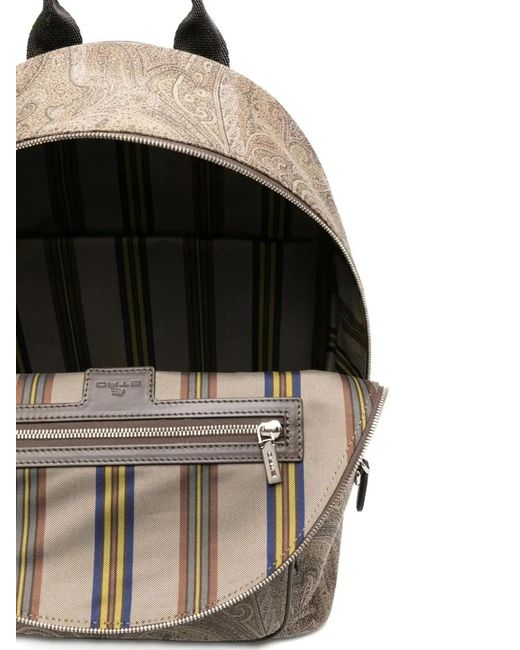 Etro Gray Backpack Arnica Jacquard for men