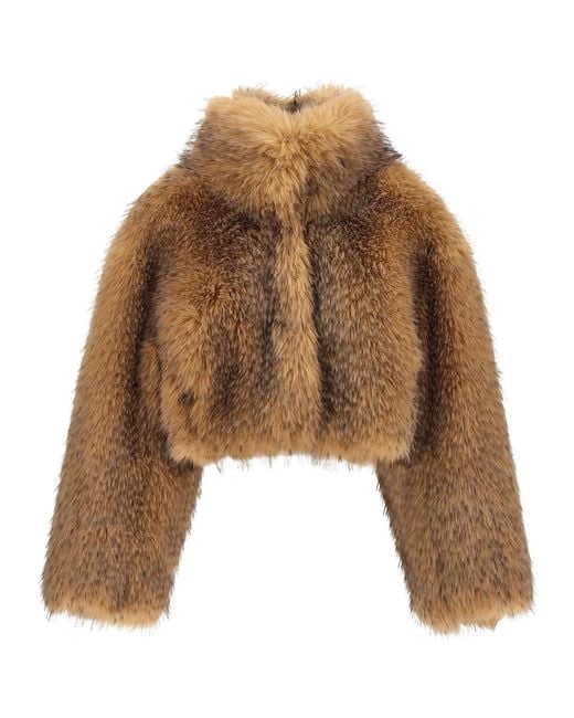 ROTATE BIRGER CHRISTENSEN Brown Rotate Birger Christensen Cropped Fur