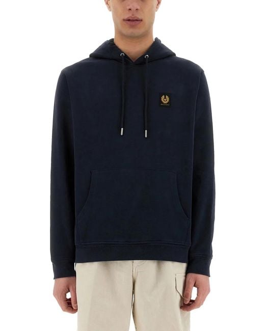 Belstaff Blue Felpa Con Cappuccio for men