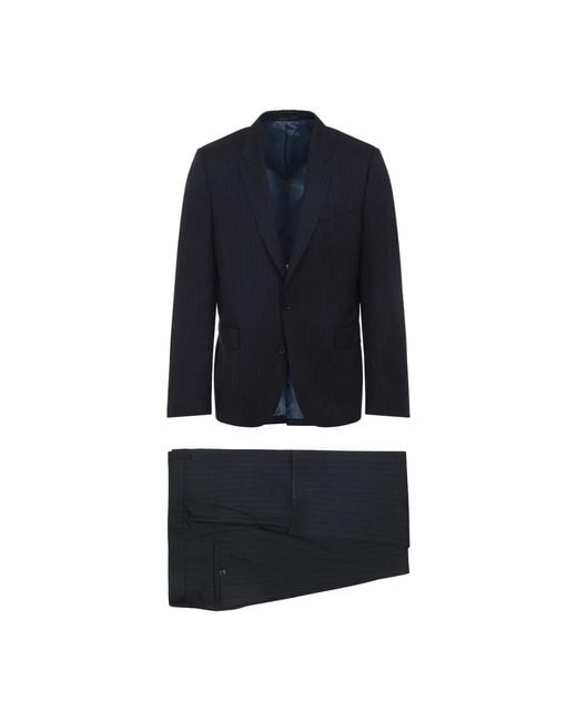 Paul Smith Blue Tailored Fit Two Button Wool Suit for men
