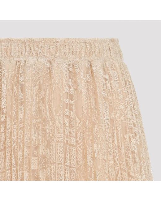 Ermanno Scervino Natural Lace Cotton Midi Skirt