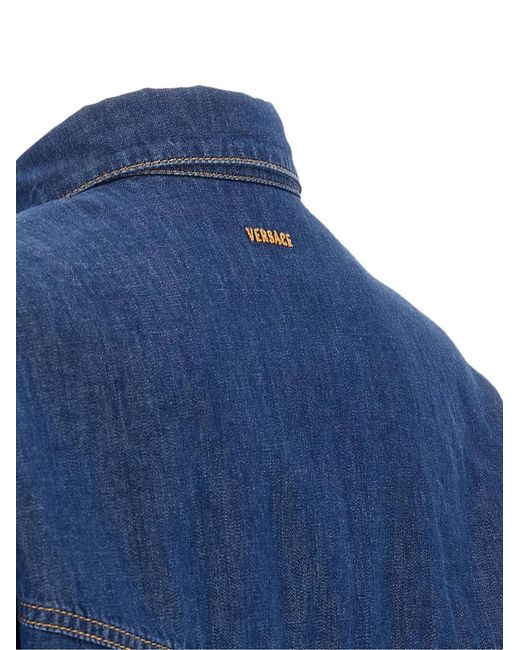 Versace Blue Cropped Shirt