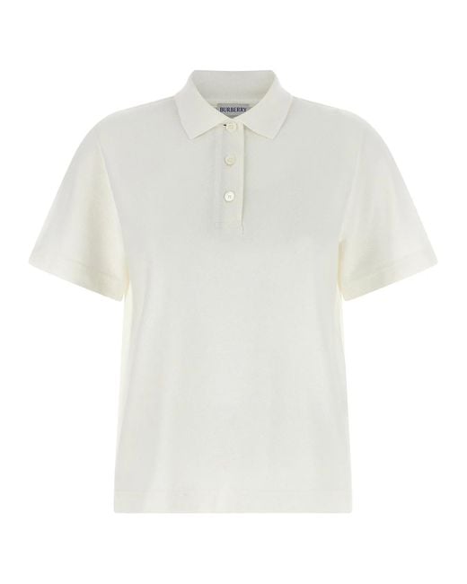 Burberry White 'Priscilla' Polo Shirt