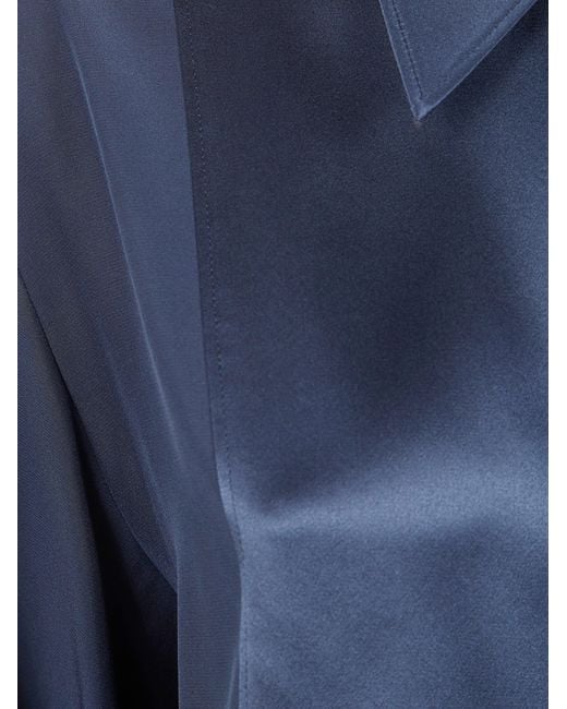 Joseph Blue "Childs" Blouse Silk Satin