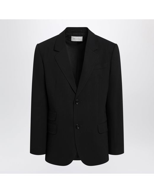 AMI Black Straight Wool Blazer for men