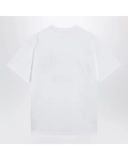 Givenchy White T-Shirt With Logo Embroidery for men