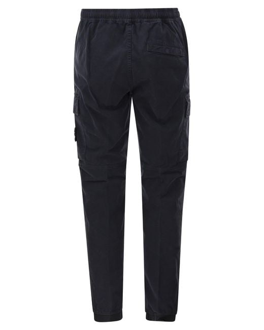 Stone Island Blue Cargo Trousers for men