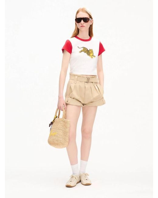 KENZO Red Tiger Cropped T-Shirt