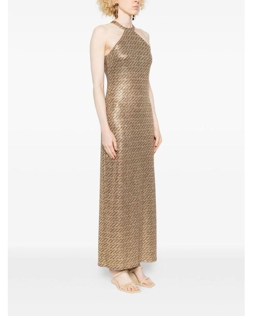 Siyu Natural Tallis Halterneck Maxi Dress