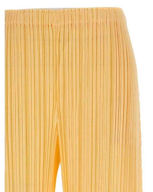 Pleats Please Issey Miyake Yellow 'Mellow Pleats' Pants